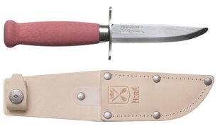 Детский нож Morakniv Scout 39 Safe, кожаные ножны и двойная защита пальцев, Брусника цена и информация | Механические инструменты | 220.lv