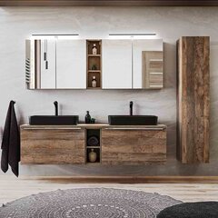 Полка для ванной комнаты Hakano Glami, коричневый цвет цена и информация | Шкафчики для ванной | 220.lv