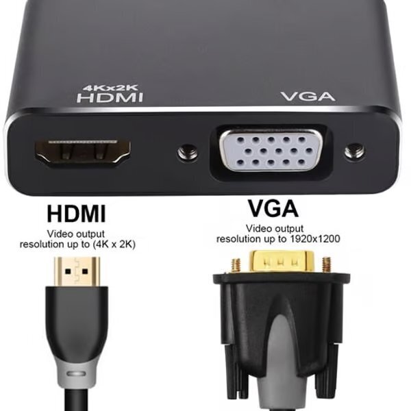 DisplayPort uz HDMI + VGA adapteris v1.4 / 4K@30Hz цена и информация | Adapteri un USB centrmezgli | 220.lv