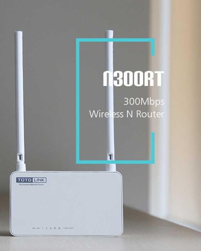 Totolink N300RT V4 Wi-Fi rūteris 2.4GHz 300Mbit/s cena un informācija | Rūteri (maršrutētāji) | 220.lv