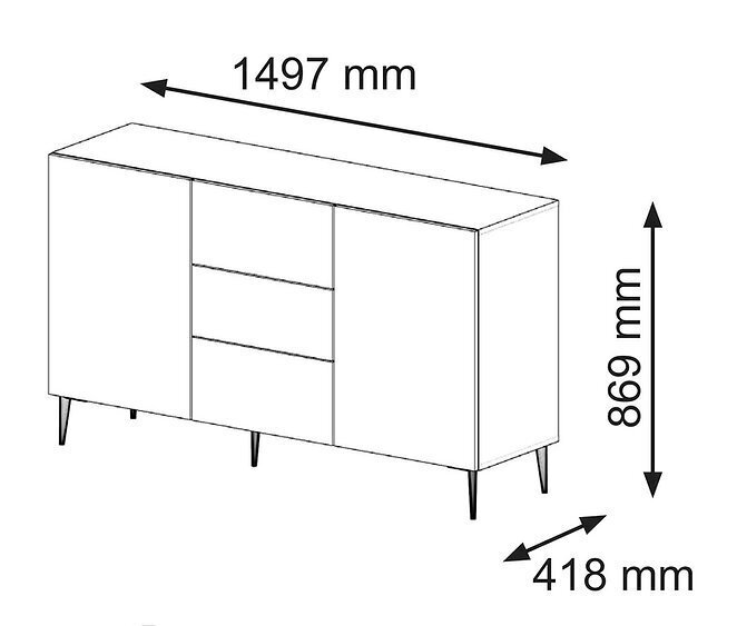 Kumode AKL Furniture Ravenna, balta цена и информация | Kumodes | 220.lv