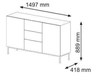 Kumode AKL Furniture Ravenna, balta cena un informācija | Kumodes | 220.lv