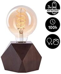 Galda lampa Crown LED, tumši brūna cena un informācija | Galda lampas | 220.lv