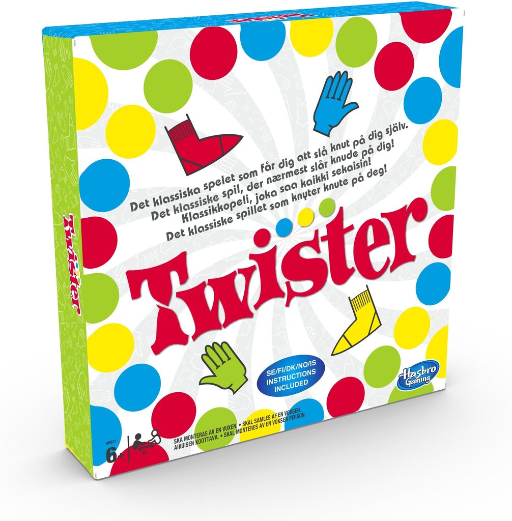 Galda spēle Hasbro Games Twister, SE, FI, DK, NO, IS cena un informācija | Galda spēles | 220.lv