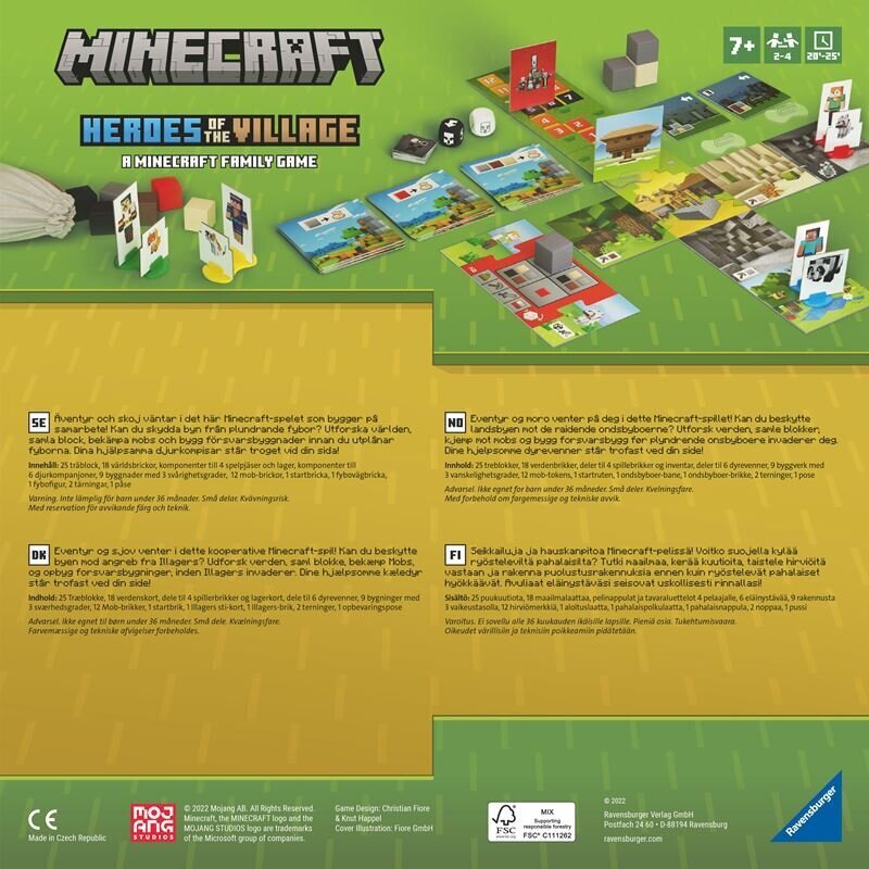 Galda spēle Ravensburger Minecraft Heroes Save The Village, FIN, SE цена и информация | Galda spēles | 220.lv