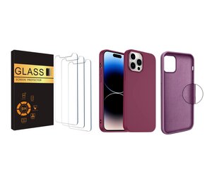 Jashinne Silicon case set 2in1: IP14 бордовый футляр и USB-кабель Lightning цена и информация | Защитные пленки для телефонов | 220.lv