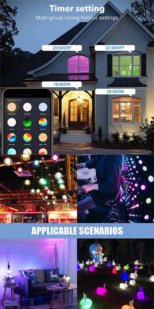 Mūsdienīgā gudrā lampa Smart Led Light Multi Color cena un informācija | Spuldzes | 220.lv