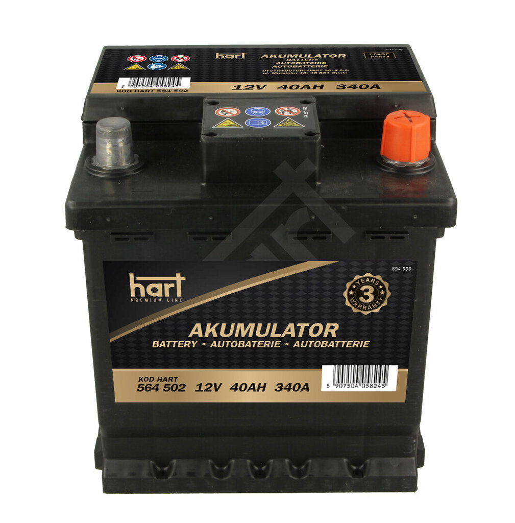 Akumulators Hart Premium 40AH 340A cena un informācija | Akumulatori | 220.lv