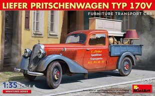 Līmējošais modelis MiniArt 38065 Furniture Transport Car Liefer Pritschenwagen Typ 170V 1/35 цена и информация | Склеиваемые модели | 220.lv