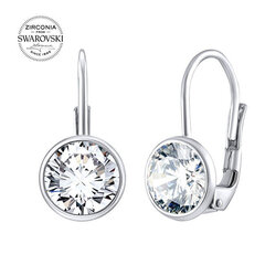 Silvego Элегантные серебряные серьги с прозрачными цирконами Swarovski SILVEGOB70607S sSL3572 цена и информация | Серьги | 220.lv