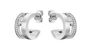 Hugo Boss Маленькие стальные кольца с кристаллами Lyssa 1580345 sHB0067 цена и информация | Серьги | 220.lv