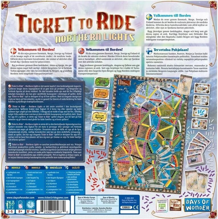 Galda spēle Days of Wonder Ticket to Ride Northern Lights, FIN цена и информация | Galda spēles | 220.lv