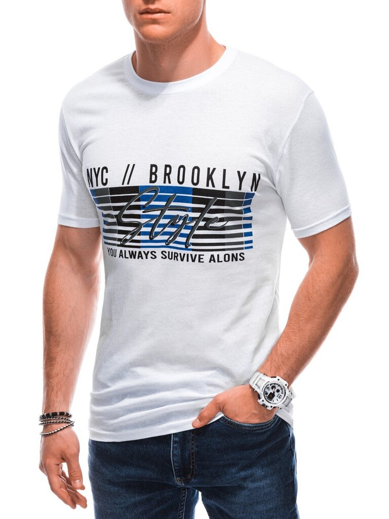 T-krekls ar apdruku vīriešu kokvilna Edoti S1870 cena un informācija | Vīriešu T-krekli | 220.lv