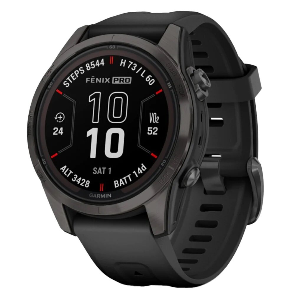 Garmin fēnix® 7S Pro Sapphire Solar Carbon Grey DLC Titanium/Black 42mm cena un informācija | Viedpulksteņi (smartwatch) | 220.lv