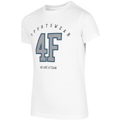 Футболка для детей 4F, белая, размер 146 цена и информация | Рубашки для мальчиков | 220.lv