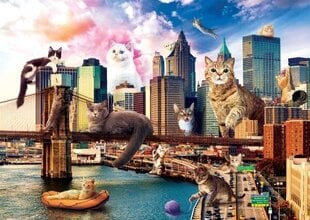 Puzle ar kaķiem un skatu uz Ņujorku Trefl, 1000 d цена и информация | Пазлы | 220.lv