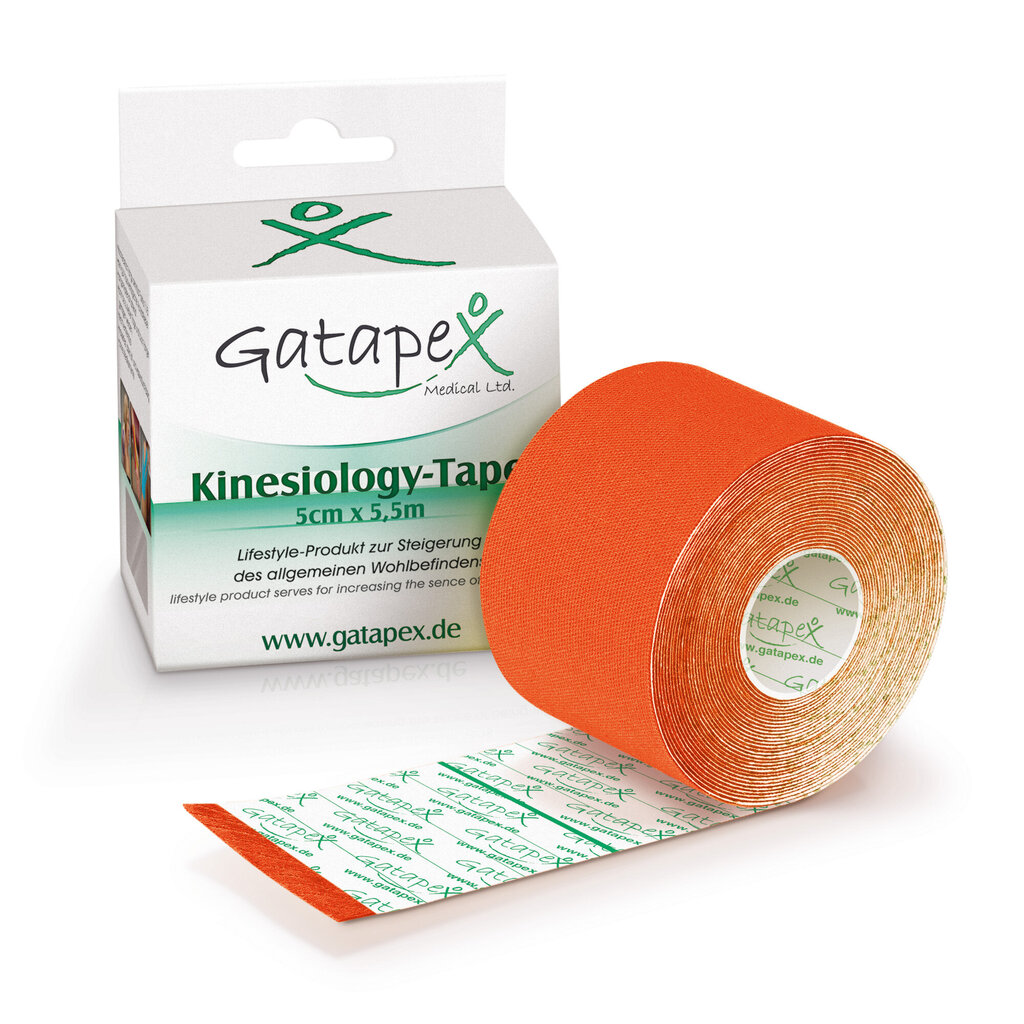 GATAPEX kinezioloģiskais teips 5cmx5.5m, oranžs cena un informācija | Ķermeņa daļu fiksatori | 220.lv