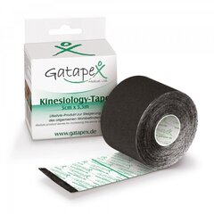 GATAPEX kinezioloģiskais teips 5cmx5.5m, melns cena un informācija | Ķermeņa daļu fiksatori | 220.lv