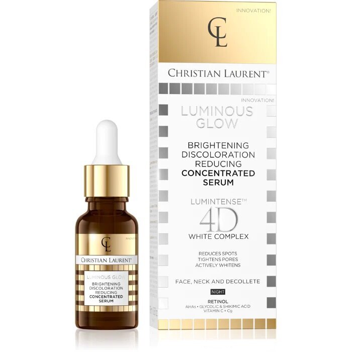 Christian Laurent Luminous Glow nakts serums pret plankumiem, 18 ml цена и информация | Serumi sejai, eļļas | 220.lv