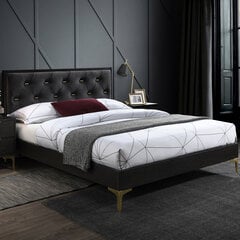 Кровать POEM 160x200см с матрасом HARMONY DELUX, темно-серый цена и информация | Кровати | 220.lv