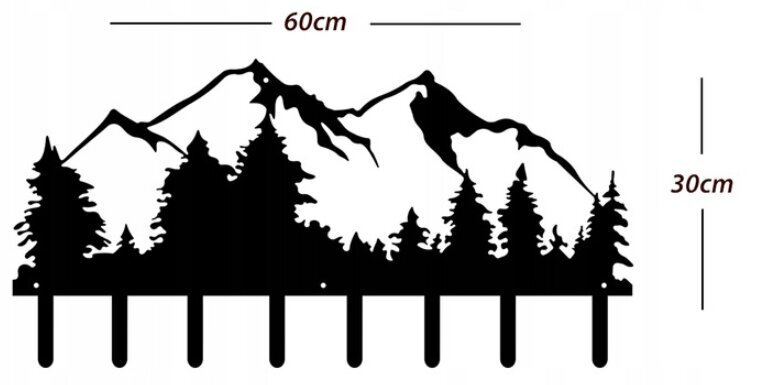 Sienas pakaramais drēbēm un atslēgām Kalni cena un informācija | Drēbju pakaramie | 220.lv