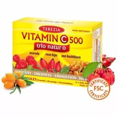 Uztura bagātinātājs Vitamin C Trio Natur+, Terezia, 60 kaps. cena un informācija | Vitamīni, preparāti, uztura bagātinātāji imunitātei | 220.lv