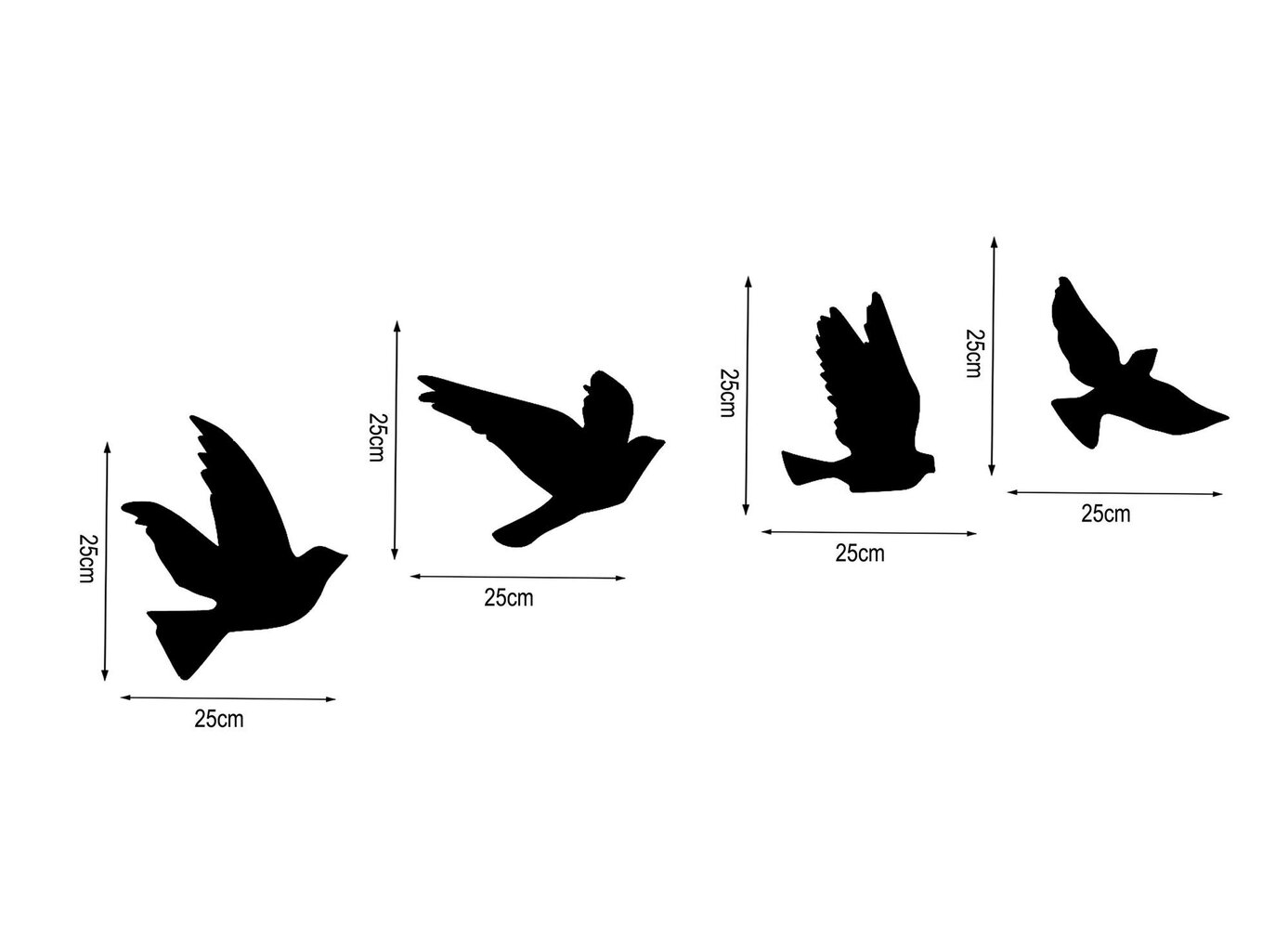 Sienu dekors Birds, 1 gab. cena un informācija | Interjera priekšmeti | 220.lv