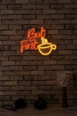 Dekoratīvais sienas apgaismojums ​But First Coffee, 1 gab. cena un informācija | Interjera priekšmeti | 220.lv
