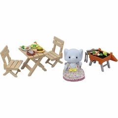 Аксессуары для кукольного домика Sylvanian Families Девочка-слоник и ее набор для пикника цена и информация | Игрушки для девочек | 220.lv