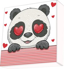 Dimanta mozaīka Panda Love, 15X15 cm cena un informācija | Dimantu mozaīkas | 220.lv