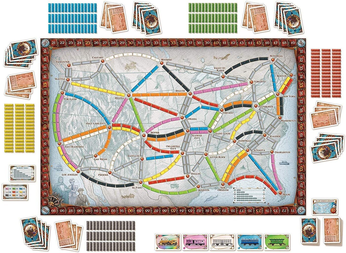 Galda spēle Days of Wonder Ticket To Ride USA, FIN cena un informācija | Galda spēles | 220.lv