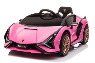 Vienvietīgs bērnu elektromobilis Lamborghini Sian 12V, rozā cena un informācija | Bērnu elektroauto | 220.lv