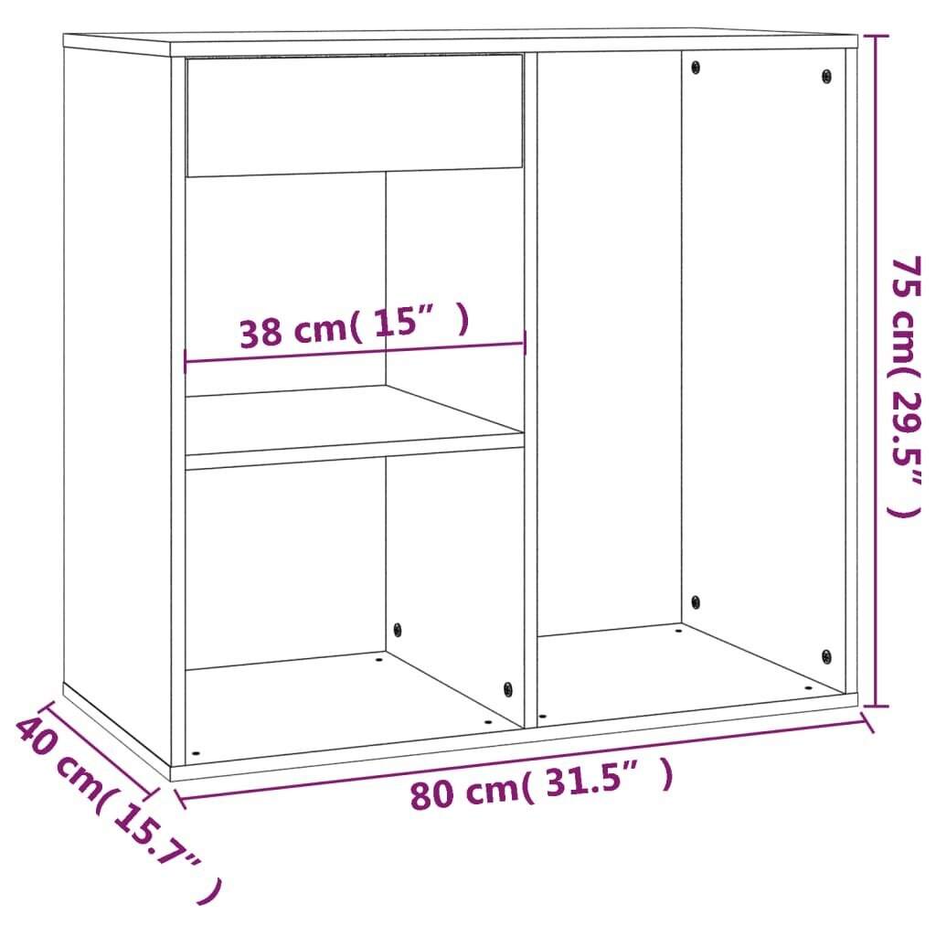 Kosmētikas plaukts vidaXL, 80x40x75 cm, melns цена и информация | Skapīši viesistabai | 220.lv