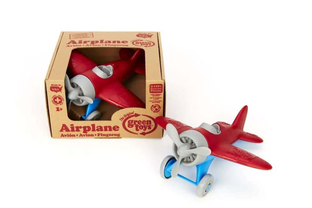 Zaļās rotaļlietas: Lidmašīna - sarkana (AIRR-1026) цена и информация | Rotaļlietas zīdaiņiem | 220.lv