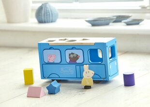 Komplekts ar figūriņu Peppa Pig Koka autobusu šķirotājs цена и информация | Развивающие игрушки | 220.lv
