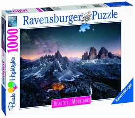 Ravensburger mīkla trīs Zinnen dolomīti 1000p 17318 cena un informācija | Puzles, 3D puzles | 220.lv