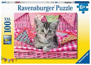 Ravensburger puzle Cute Kitty 100p 12985 cena un informācija | Puzles, 3D puzles | 220.lv