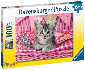 Ravensburger puzle Cute Kitty 100p 12985 cena un informācija | Puzles, 3D puzles | 220.lv