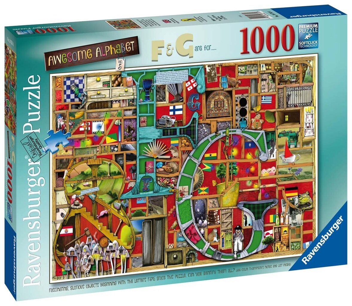 Ravensburger Puzle Awesome Alfabet "F" un "G" 1000p 16761 cena un informācija | Puzles, 3D puzles | 220.lv