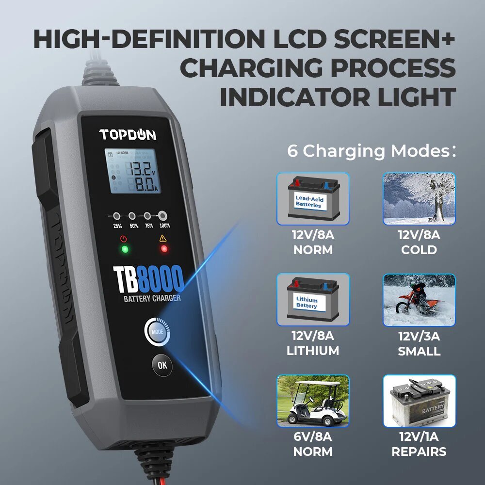 Akumulatoru lādētājs Topdon TB80000 цена и информация | Akumulatoru lādētāji | 220.lv