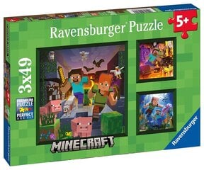 Пазл Ravensburger Minecraft, 5621, 3х49 д. цена и информация | Пазлы | 220.lv