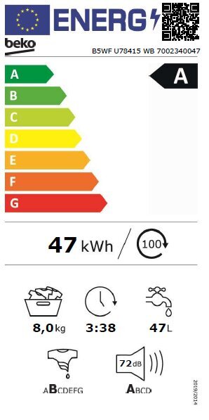 BEKO B5WFU78415 cena un informācija | Veļas mašīnas | 220.lv