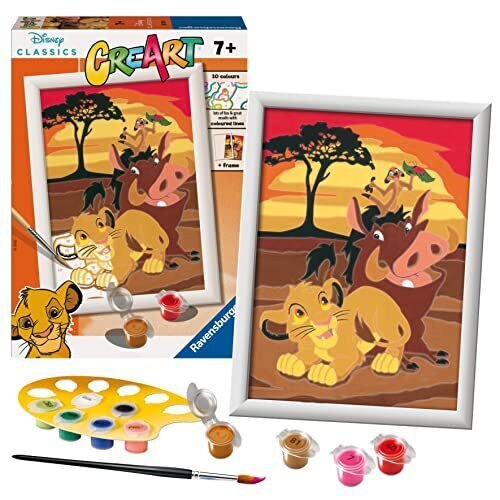 Glezna pēc numuriem Ravensburger Lion King, 13 x 18 cm cena un informācija | Gleznas pēc numuriem | 220.lv