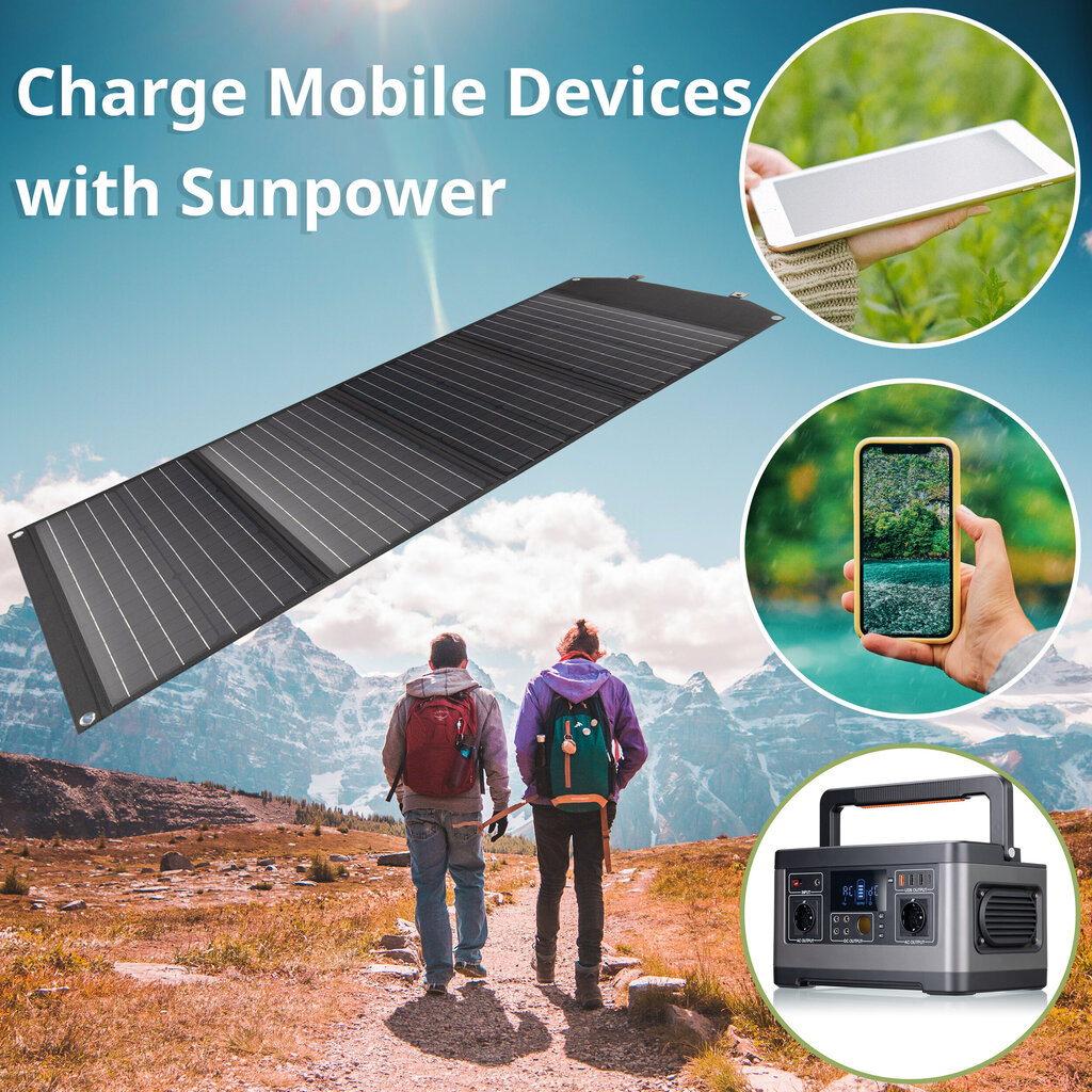 BRESSER mobilais saules lādētājs 120 vatu ar USB un līdzstrāvas izeju цена и информация | Saules paneļi, komponentes | 220.lv