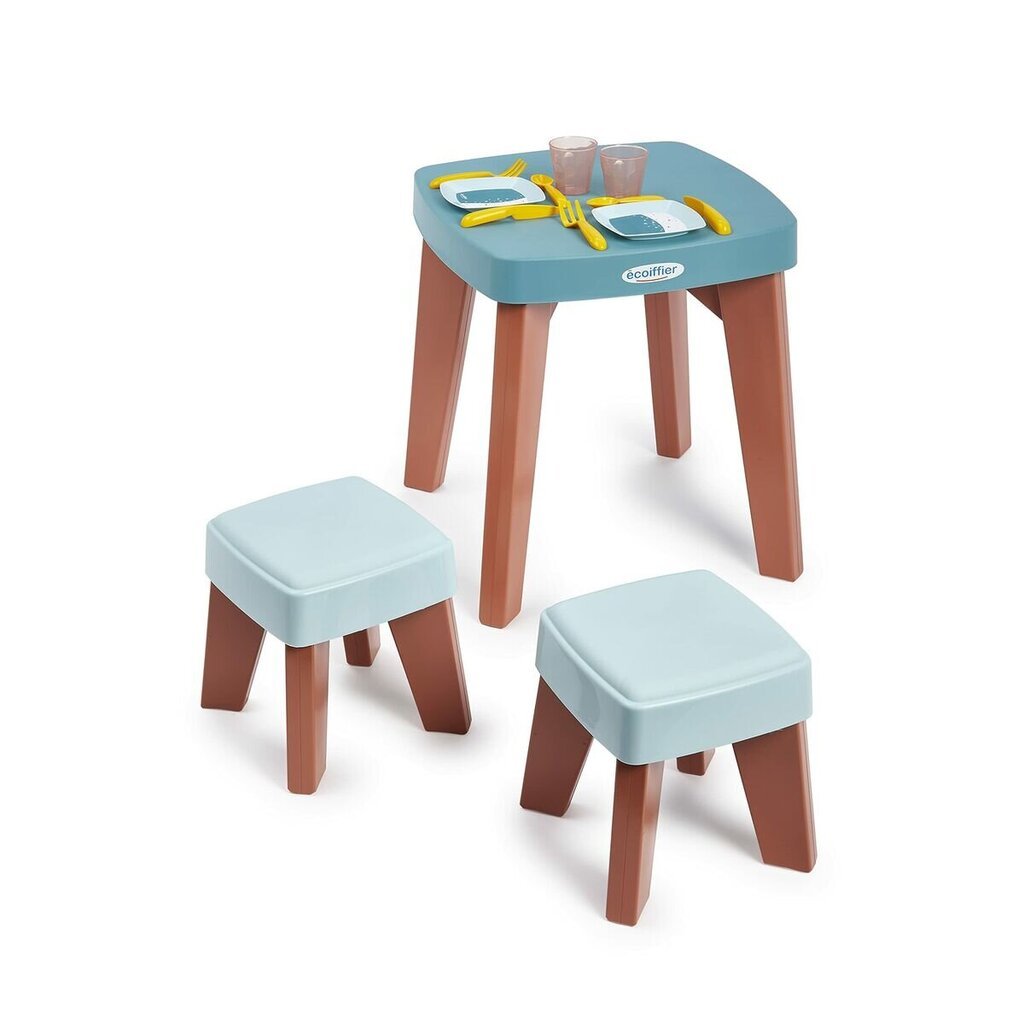 Galds un 2 krēsli Ecoiffier (13 gab.) cena un informācija | Bērnu krēsliņi un bērnu galdiņi | 220.lv