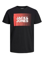 Jack & Jones детская футболка 12237411*01, черный 5715425332623 цена и информация | Рубашки для мальчиков | 220.lv