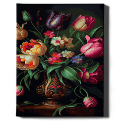 Glezna pēc cipariem, ierāmēta "Svaigu tulpju pušķis" Oh Art! 40x50 cm cena un informācija | Gleznas pēc numuriem | 220.lv