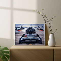 Glezna pēc cipariem, ierāmēta "Automašīna un lidmašīna" Oh Art! 40x50 cm cena un informācija | Gleznas pēc numuriem | 220.lv
