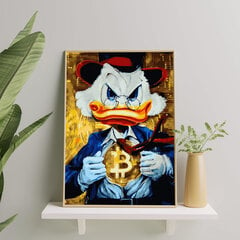 Glezna pēc cipariem, ierāmēta "Bitcoin Duсka" Oh Art! 40x50 cm cena un informācija | Gleznas pēc numuriem | 220.lv