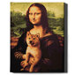 Glezna pēc cipariem, ierāmēta "Mona Liza un kucēns" Oh Art! 40x50 cm цена и информация | Gleznas pēc numuriem | 220.lv